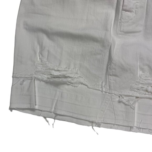 INC International Concepts Factory Distressed Raw Hem White Mini Skirt Size 6 - Picture 6 of 16